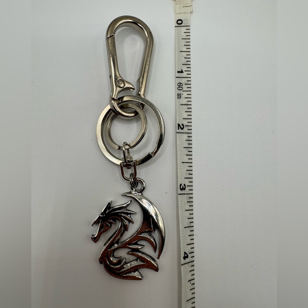 2/$20 Silver Dragon Charm Keychain - Picture 7 of 8